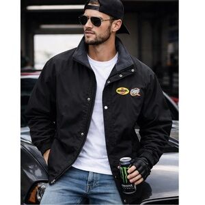 Black North End Pennzoil Quaker State All Weather Automotive Jacket XL Workwear